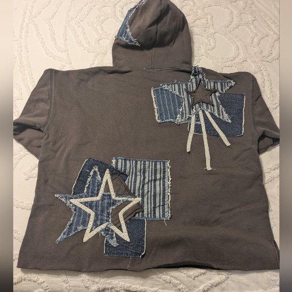 Oli & Hali Grey Denim Star Hoodie - Picture 4 of 6